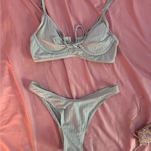 SHEIN Green Bikini Set with Minimalist Design never been worn